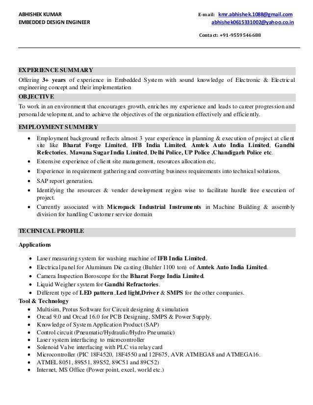 yahoo resume abhishek experience resume