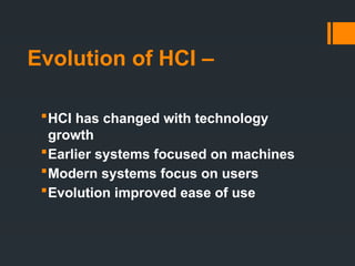 Comprehensive Overview of Human Computer Interaction (HCI) Evolution ...