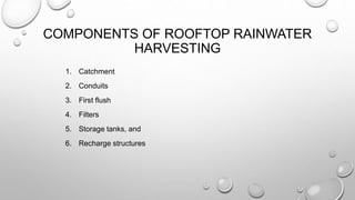 Rooftop rainwater harvesting system. | PPTX