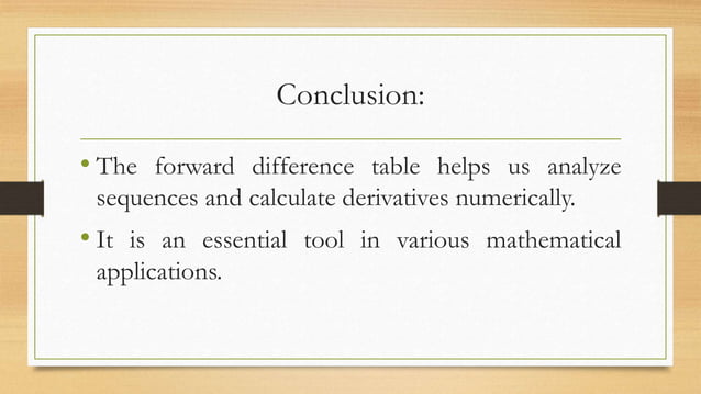 Forward difference table- A maths calculus tool.pptx