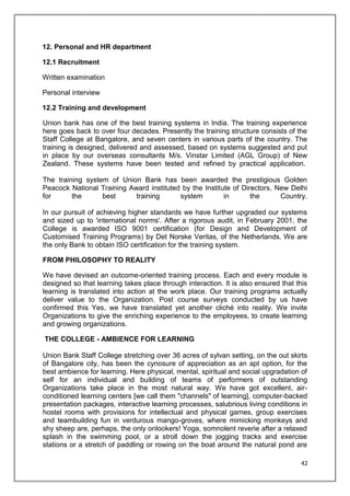 summer internship project report on union bank of india | DOCX