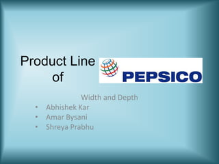 Product Line
of
Width and Depth
• Abhishek Kar
• Amar Bysani
• Shreya Prabhu
 