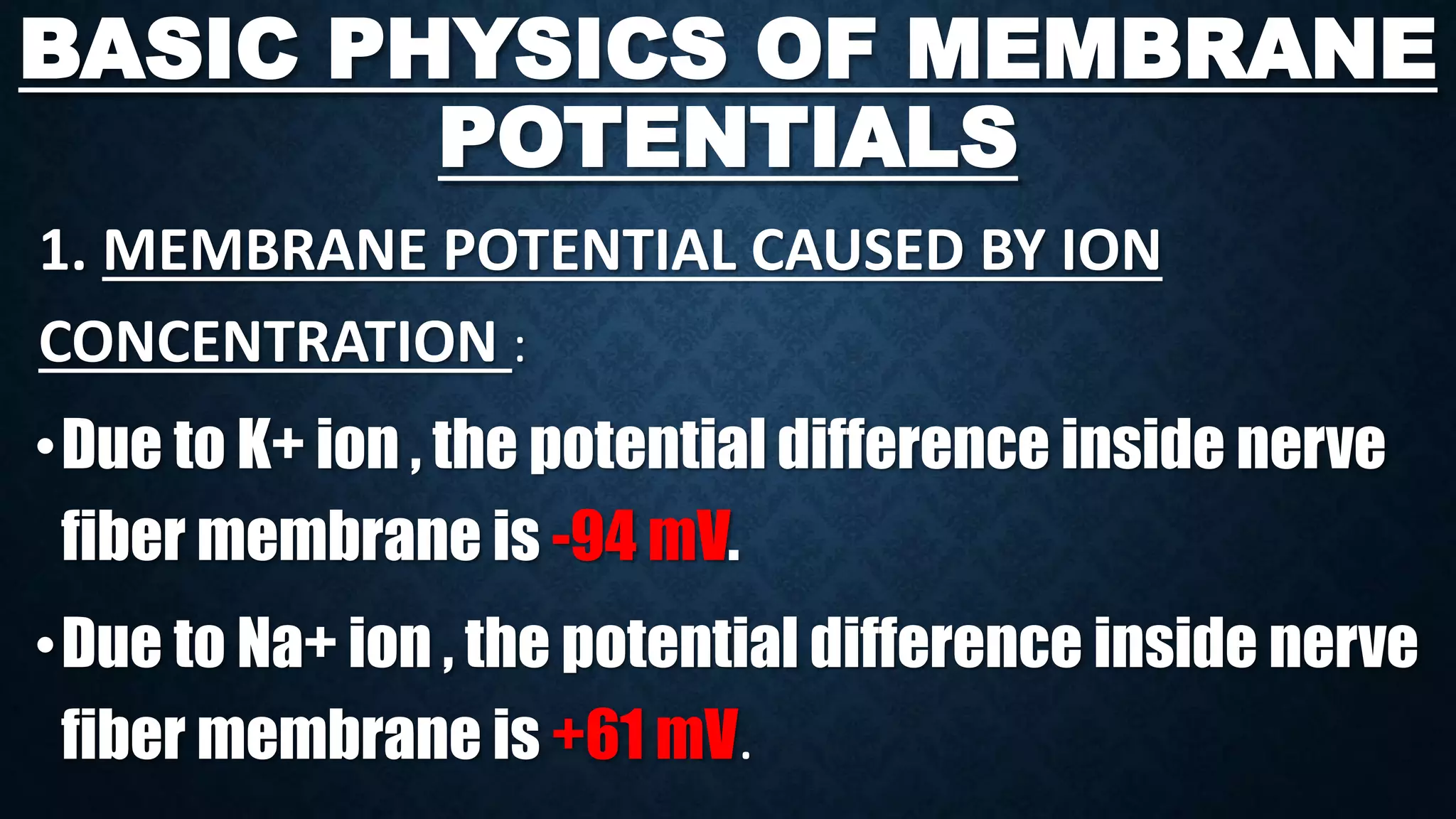 Select All That Are True Of The Resting Membrane Potential. RESTING MEMBRANE POTENTIAL | PPT