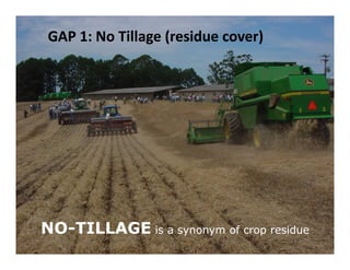 GAP 1: No Tillage (residue cover)




NO-TILLAGE is a synonym of crop residue
 