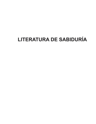 LITERATURA DE SABIDURÍA
 
