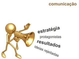 comunicação
protagonistas
estratégia
resultadosideias rejeitadas
 