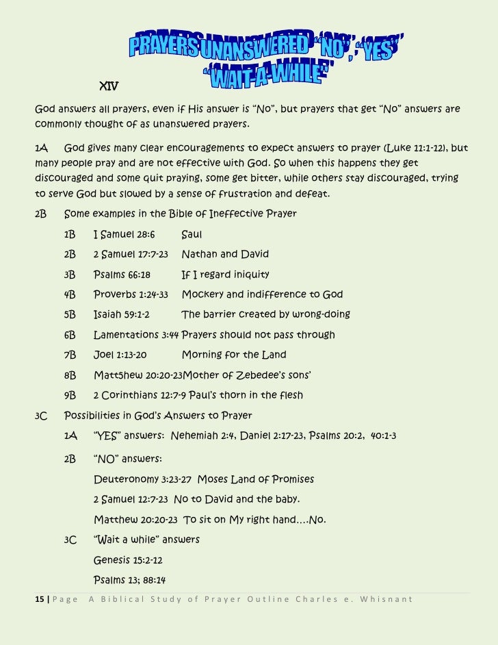 Prayer - A Special Study (Executable Outlines) prayer outline