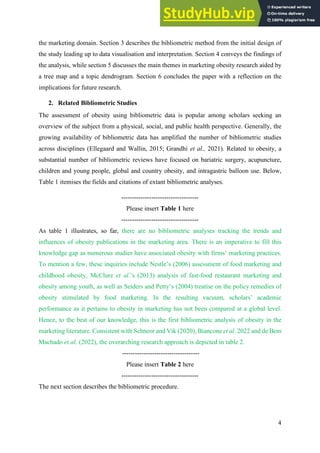 A Bibliometric Analysis Of Obesity In Marketing Research | PDF