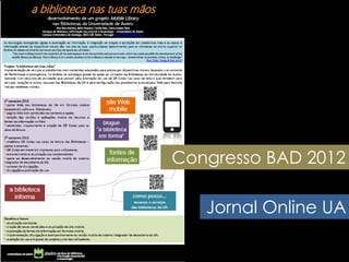 Congresso BAD 2012
Jornal Online UA

 