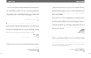 “I've been involved in the financial industry in the US for over 35 years: from the Pacific to the New York
Stock Exchanges; from Merrill Lynch to Standard & Poor's. Several years ago, I became acquainted with
Alfredo Munoz and ABIBOO on a personal basis: I moved into an ABIBOO designed building. Over the
course of those years, at my urging, Alfredo has shared with me designs of incredible architectural visions
throughout the world, designed for various purposes and functions, in diverse and unique geographic
settings. Amazing and breathtaking!
ABIBOO's work is not just form however: it is practical application while maintaining the true spirit of
the location. I know: I live in one. I also know from my financial industry experience that developed real
estate should not be viewed as a ‘quick trade.’ In the case of ABIBOO’s conceived facilities, extreme
care and artistry combine with the larger view, to produce legendary buildings that will stand time and
temporal fads. The overwhelming impact of the completed project makes pale any rendering, and the
immensity of the value created may cause a visceral reaction to consider flipping the creation. Only for
a second however, as human nature will compel you to hold dear something as unique and powerful as
an ABIBOO property. The value both aesthetically and monetarily will only grow as time passes. It's what
we call in my business, ‘a good trade.’”
David Rich
Senior Director
Standard & Poor's
at Wall Street, New York
USA
“We at Gust University-Kuwait had a project; an architectural project that had to be completed for our
university, this project was complex, was in the educational sector and had a lot of challenges on the time
frame that had been given to it. My team and I were looking for a firm that could help us in our objectives
and I selected ABIBOO Architecture and signed with them for their innovative and creative profile. After
signing with them and working closely with their offices in India, United States and Spain, they achieved
our expectations to our entire satisfaction and finishing the architectural project before the due date. We
appreciate their work and I am looking forward to working with them again in the future.”
Ebraheem Alforaih
Director
Mishref Campus
Gulf University for Science and Technology (GUST)
Kuwait
“I think I am one of the most appropriate to talk about ABIBOO because I have known them for many
years. We have built my dream house. I am delighted because since the day we met Alfredo and his
team, we saw their passion for architecture and that is one of the things I liked the most about them,
since I also felt great passion for my dream job when I was an active soccer player. Also the exclusive
attention I receive from ABIBOO is very important, it is indeed essential for me. I am thrilled and happy
that I met Alfredo and his team as they exceeded all the expectations that I had for my house. I believe
that if I will ever build anything else again it will definitely be with ABIBOO.”
Iván Helguera
Former Soccer Player
Real Madrid and the Spanish National Team
Spain
“My personal experience of working closely with the executive team of ABIBOO Architecture has been
refreshing, very valuable and highly professional. I look forward to the next collaboration with ABIBOO.”
C. Velan
CEO
Tata Realty & Infrastructures Limited
(Tril Infopark Limited), Chennai
India
“India is one of the economies with the fastest growth in the world and our company wants to change
the lifestyle here through residential projects. We are very happy that we have teamed up with ABIBOO
Architecture firm to achieve this goal by assigning them many projects.
They have done fantastic new designs and they have also blended into this culture so well not only from
the point of view of the design but also from their management style: it is a great surprise to us and we
are very happy to have a relationship with this firm.”
Suresh Jain & Chandan Jain
Managing Director & Joint Managing Director
Vijay Shanthi Builters Limited
India
testimonials
203 204
 