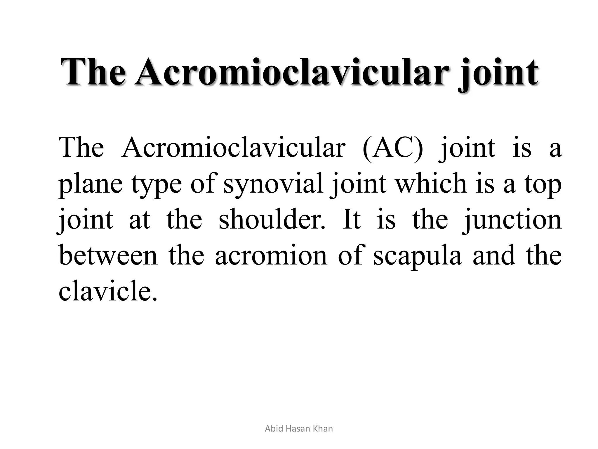 Sterno-clavicular and acromio-clavicular joint | PPTX