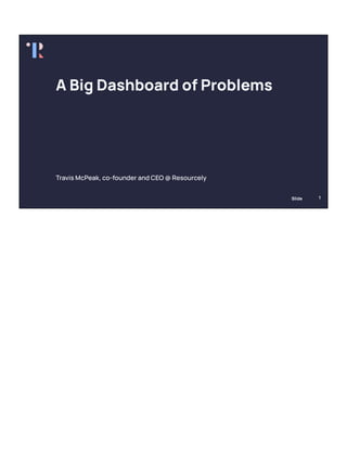 Slide
A Big Dashboard of Problems
Travis McPeak, co-founder and CEO @ Resourcely
1
 