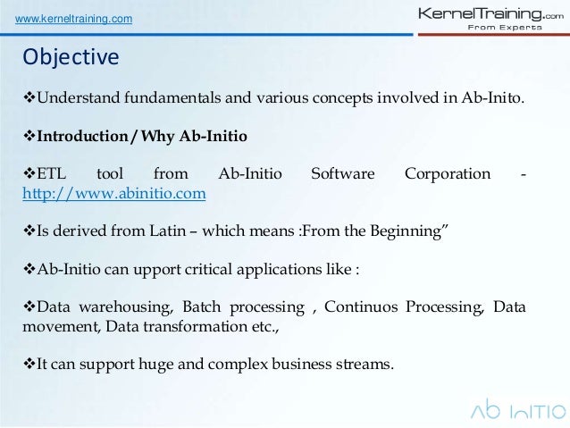 AB Initio ETL Software Tool Introduction Online training