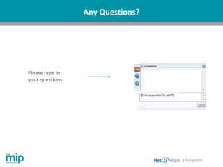 | Nonprofit
Please type in
your questions
Any Questions?
 