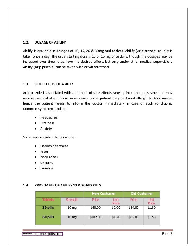Abilify 20 Mg Price