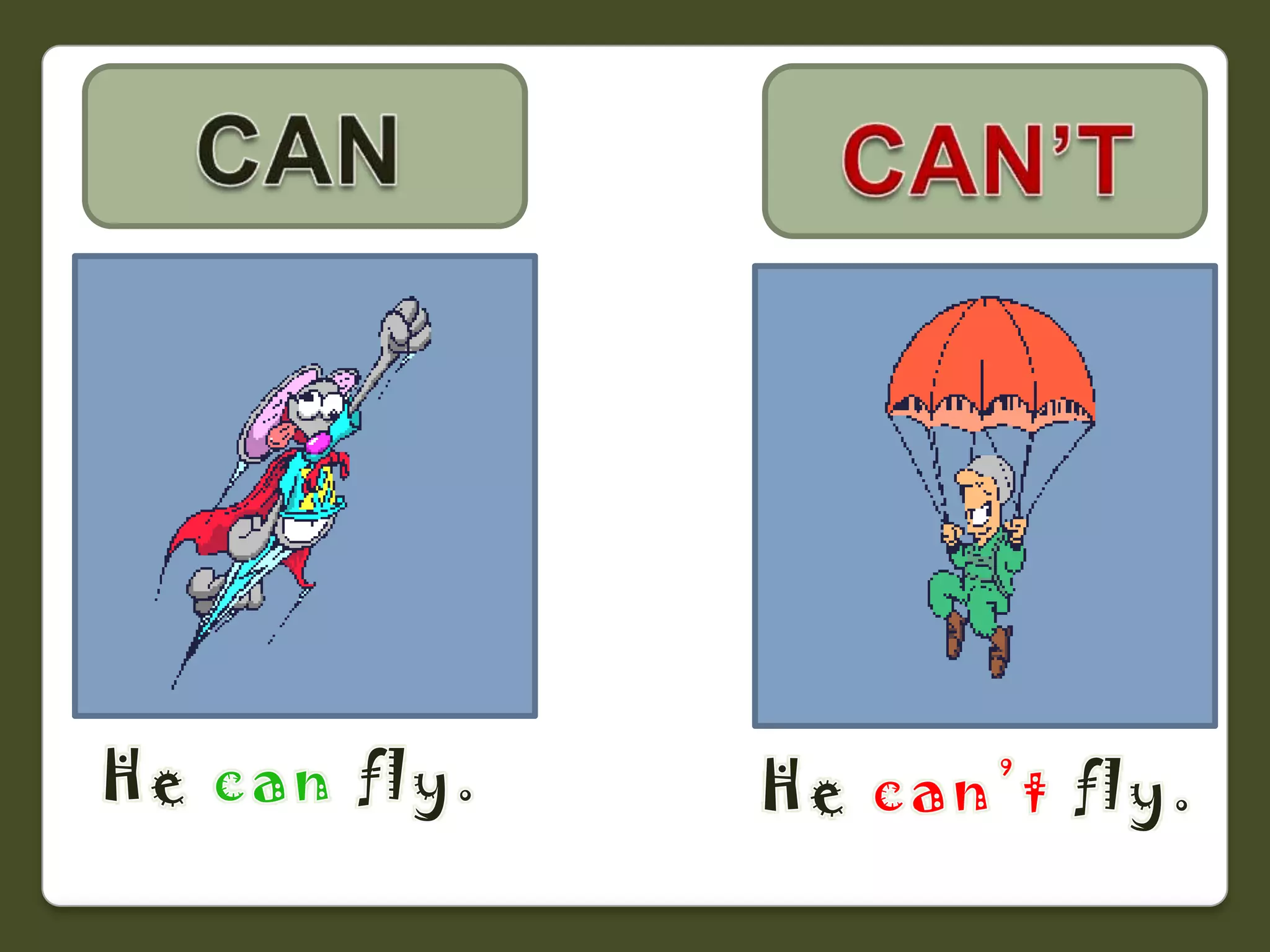 CANCAN’THecanfly.Hecan’tfly.
