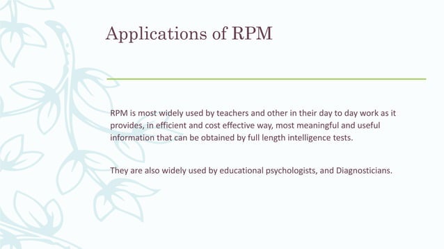 (Raven’s Progressive Matrices) Standard Progressive Matrices | PPTX