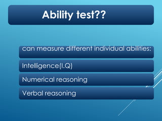 Ability Test presentation in psychological testing .pptx