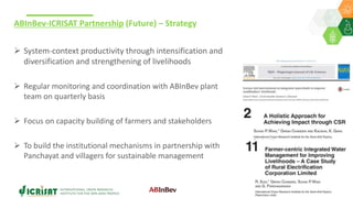 ABInBev-ICRISAT Watershed Project: Improving Agricultural Productivity and Livelihoods Through Holistic and Sustainable Resource Management