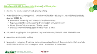 ABInBev-ICRISAT Watershed Project: Improving Agricultural Productivity and Livelihoods Through Holistic and Sustainable Resource Management