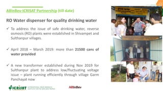 ABInBev-ICRISAT Watershed Project: Improving Agricultural Productivity and Livelihoods Through Holistic and Sustainable Resource Management