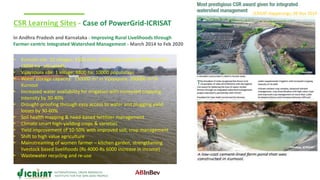 ABInBev-ICRISAT Watershed Project: Improving Agricultural Productivity and Livelihoods Through Holistic and Sustainable Resource Management