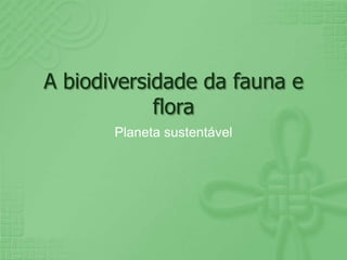 A biodiversidade da fauna e flora Planeta sustentável 