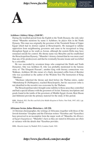 Akhtoy A Biographical Dictionary Of Ancient Egypt | PDF