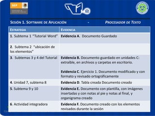 Sesión 1. Software de Aplicación  		- 	  Procesador de TextoCompetencias Básicas en Ofimática e Internet5