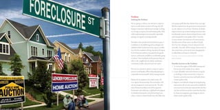 Problem.
Defining the Problem:
We are going to address and attempt to improve
upon an individuals standard of living and well-
being in connection with homeownership. In doing
so, we hope to improve the individuals quality of life
while implementing environmentally responsible
strategies in regards to reusing materials.
We believe when people live beyond their means, it
contributes to stressfull living and an unhappy and
unbalanced life. Furthermore, these aspects are influ-
enced by the standards of living. Standard of living isa
level of material comfort as measured by the goods,
services, and luxuries available to an individual, group,
or nation. These standards act like pressures that can
affect work, neighborhoods, family and friends,
community, health, education and one’s spirit.
We want to extend an option to improve upon a
person’soverallqualityoflife,whileparticipatingina
responsibleenvironmentallyrolebyreusingmaterials.
Barbara Kiviat explains in the online article, The
Case Against Homeownership, “But our leaders, with
our encouragement, went much too far. The dark
side of homeownership is now all too apparent:
foreclosures and walkaways, neighborhoods plagued
by abandoned properties and plummeting home
values, a nation in which families have $6 trillion less
in housing wealth than they did just three years ago.”
She then explains how the government puts pressure
on our culture to own a home. Therefore, the banks
began to loosen up on their lending restrictions that
hasultimatelycreatedadownwardspiralinourworld
andconsequentlyinourquality of life. Currently
to own a home, one must earn a lot more money,
therefore more of their time is sacrificed. People
then become unhappy, stressed, depressed and
miserable. The trade-offs becoming a homeowner in
this current time can be much more damaging due
to inflexibility in all aspects of their life.
(source: http://www.time.com/time/magazine/article/0,9171,2013850,00.
html#ixzz204o9TvtC)
Possible Answers to the Problem:
1. 	To reverse the stigma of affordable housing and 		
	 low-income in the minds of our culture.
2.	 Create affordable 	universal solutions in regards 		
	 to dwellings, so that everyone has a chance to 		
	 become a proud homeowner and finally obtain
	 a better quality of life.
3.	 Support a new lifestyle change by having housing 		
	 options that will not only assist and be available for 	
	 every income level, but also transcend the idea that 	
	 one does not have to sacrifice more than they have 		
	 to obtain true happiness, great design in order to
	 obtain a better quality of life.
 