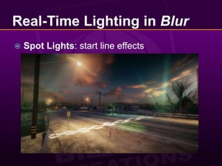 Real-Time Lighting in BlurSpot Lights: start line effects