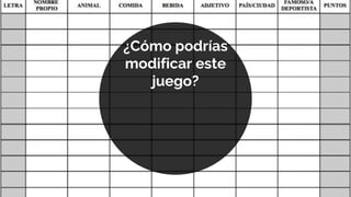 ¿Cómo podrías
modificar este
juego?
 
