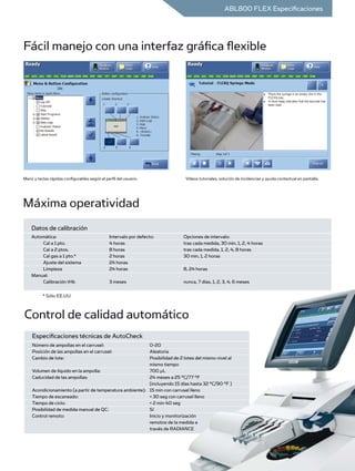 RADIOMETER ABL800 FLEX especificaciones | PDF
