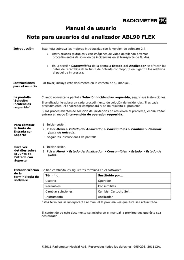 RADIOMETER ABL90 flex manual de usuario