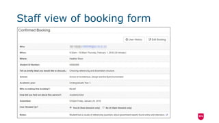 Staff view of booking form
 