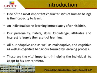 The Process of Learning | PPT