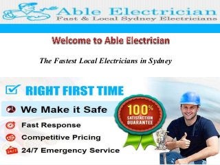 The Fastest Local Electricians in Sydney
 