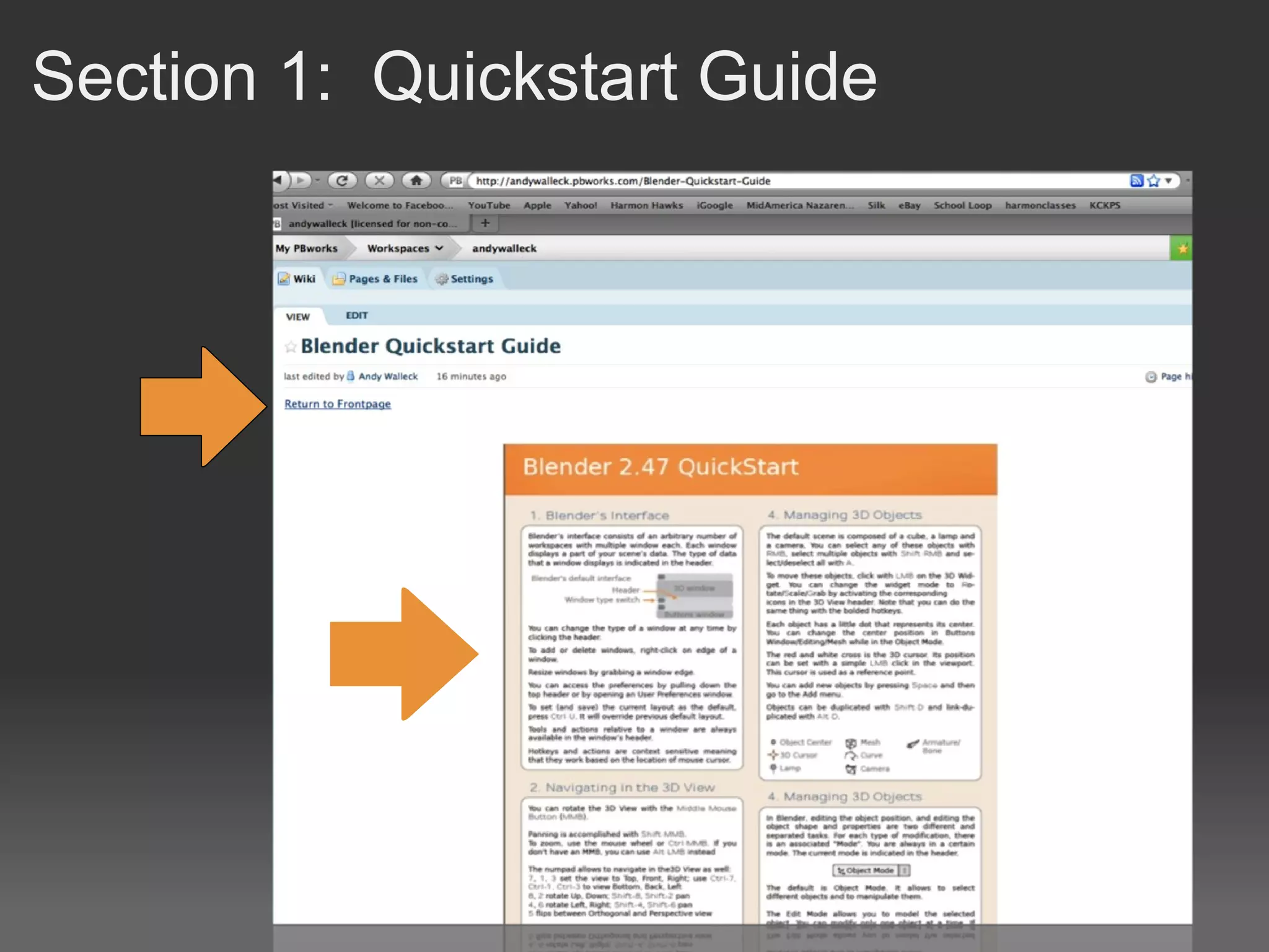 Section 1:  Quickstart Guide 