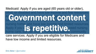 Erin Abler • @erinabler
Medicaid: Apply if you are aged (65 years old or older),
blind, or disabled and have low income an...