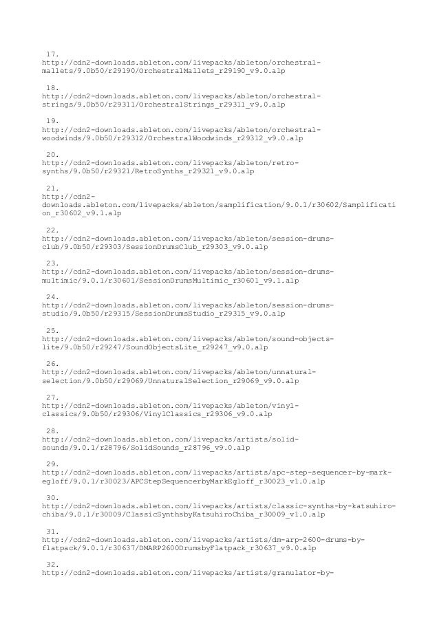 Ableton Suite 9 Live Packs Download Links Ableton Suite 9 Live Packs Download Links