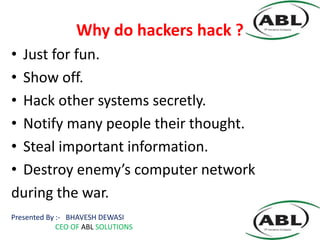 Best Ethical Hacking Training By Bhavesh Dewasi | PPTX