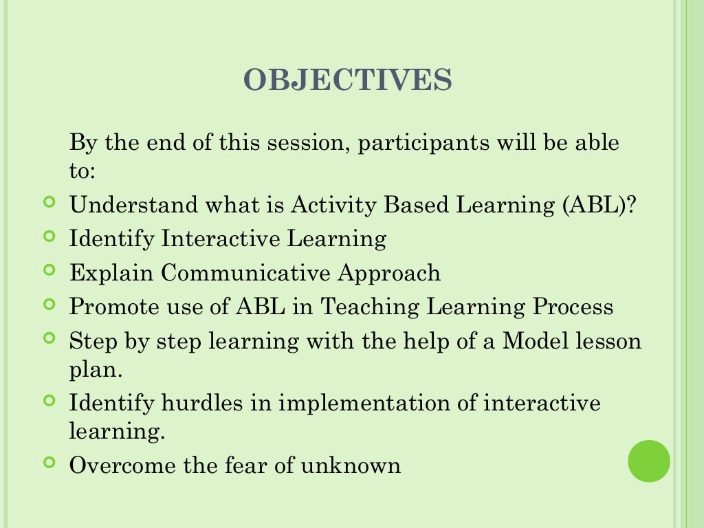 Activity Based Learning (ABL) Through Effectively Developed Lesson Pl…