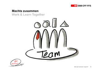 Machts zusammen
Work & Learn Together
SBB • Agile Transformation • August 2017 15