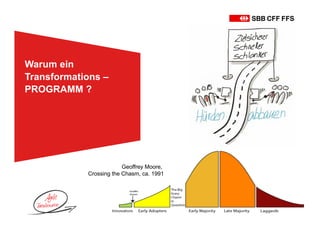 Warum ein
Transformations –
PROGRAMM ?
Geoffrey Moore,
Crossing the Chasm, ca. 1991
