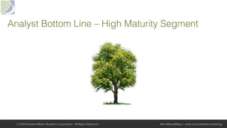 Analyst Bottom Line – High Maturity Segment!
© 2015 Demand Metric Research Corporation. All Rights Reserved. @AcctBasedMktg | www.accountbased.marketing
 