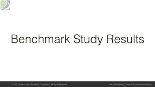 Benchmark Study Results!
© 2015 Demand Metric Research Corporation. All Rights Reserved. @AcctBasedMktg | www.accountbased.marketing
 
