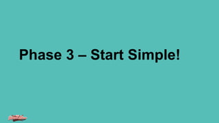 Phase 3 – Start Simple!
 
