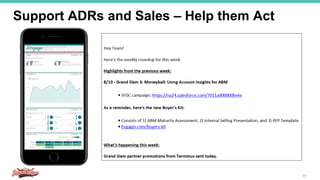 Support ADRs and Sales – Help them Act
41
 