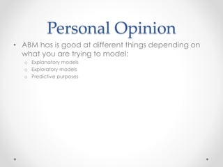 Agent Based Models | PPTX