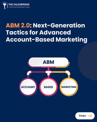 ABM
ACCOUNT BASED MARKETING
ABM 2.0: Next-Generation
Tactics for Advanced
Account-Based Marketing
 